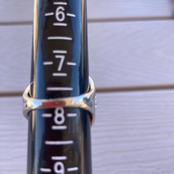 Ammolite Stone Ring Silvertone setting size 7.5 - Picture 5 of 5